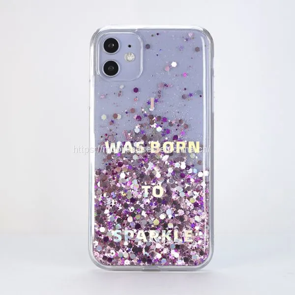 Factory Price Fully Cover Phone Case and Accessories Glitter Shinny TPU+PC Phone Case photo-4