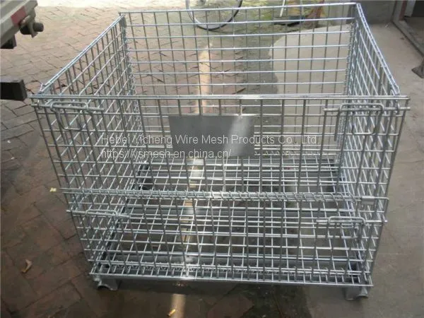 Galvanized Collapsible & Stackable Warehouse Storage Wire Mesh Container photo-5