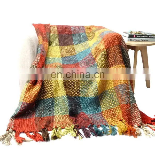 60"x 50" Inc Fun Colors Bright Woven Throw Blanket With Tasseled Ends photo-2