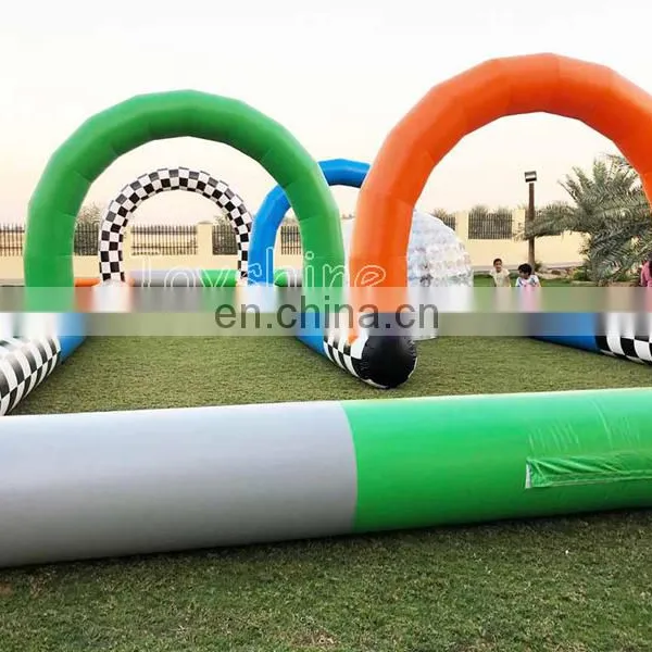 Inflatable Barrier Zorb Ball Race Track Fun Kids Go Kart Inflatable Speedway Race Car Track photo-2