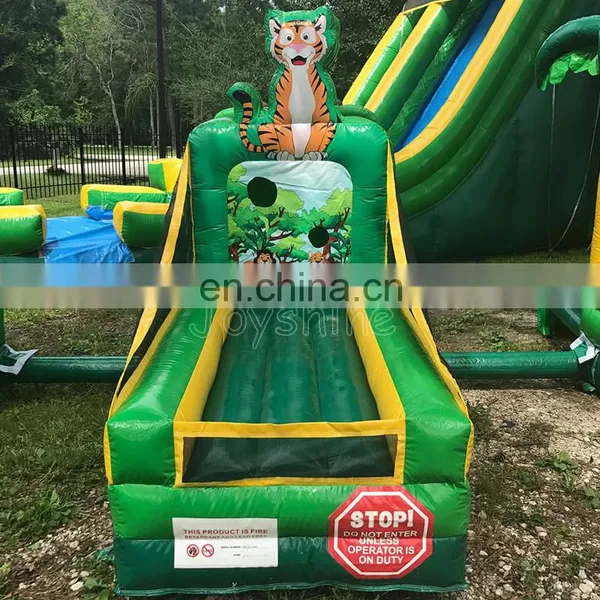 Inflatable Tropical Luau Carnival Games Kids Play Station Basketball Tee-ball Shooting Tossing Game Set photo-6