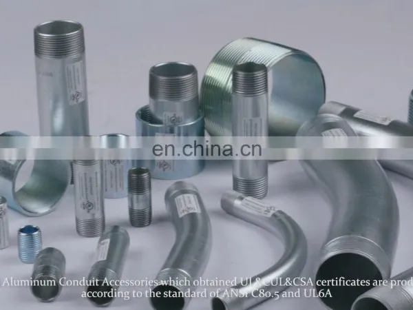 Light Weight Aluminum Conduit Nipples UL6A Pipe Fittings Supplier photo-1