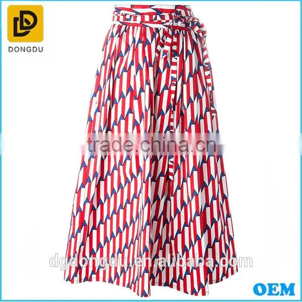 2017 New Summer Design Maxi Long Printing Cotton Skirts for Women photo-4