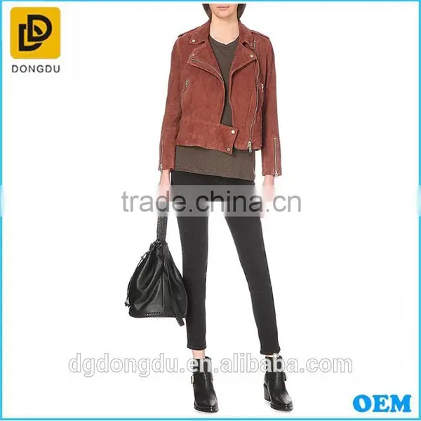 Biker Jackets Suede Motorcycle Jackets for Women Wholesale photo-2