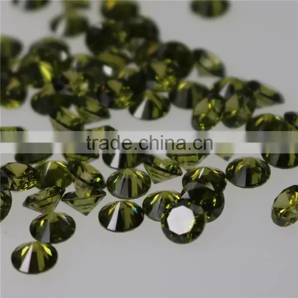 Wholesale Incomparable Beautiful 4mm Round Olivine Zircon Sand