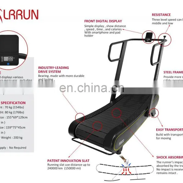 Self Powered Easy Curves Treadmill Self-powered Treadmill Non-motorized Woodway Manual Trademill Home Gym Treadmill photo-4