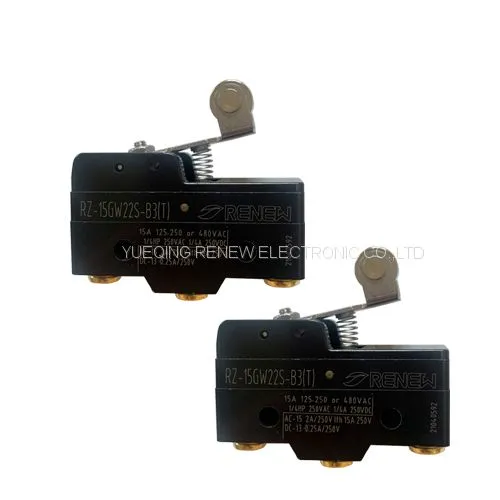 Renew Customized Metal Roller Short Lever 15A Micro Switch With Adjustable Screw