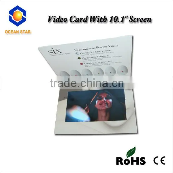 Best-selling Handmade Video Brochure 10.1" Inch Touch Screen Card Popular Video Advertising Card