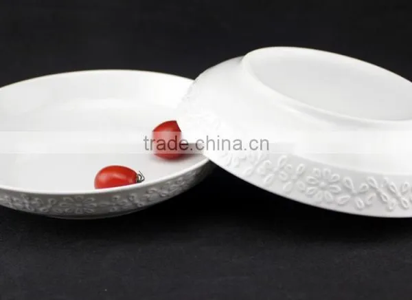 Porcelain Embossed Plate, 8" Porcelain Fruit Plate, Wholesale Porcelain Fruite Plates photo-5