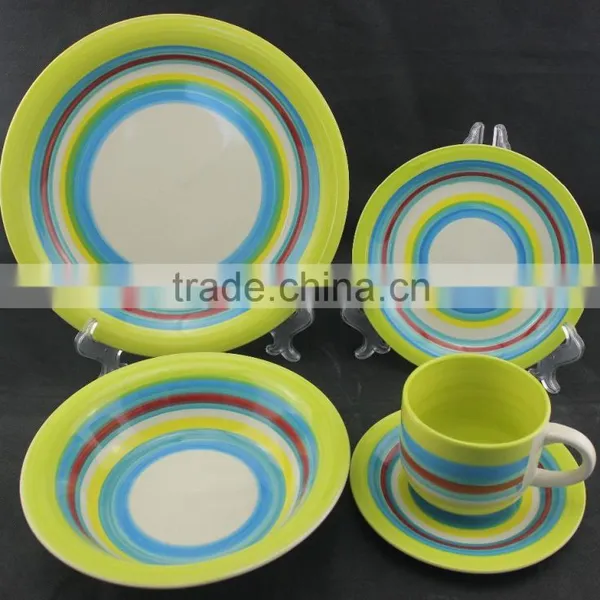 20 Pcs Ceramic Handpainted Dinner Set New Design Stoneware Dinner Set With Handprinting Line photo-2