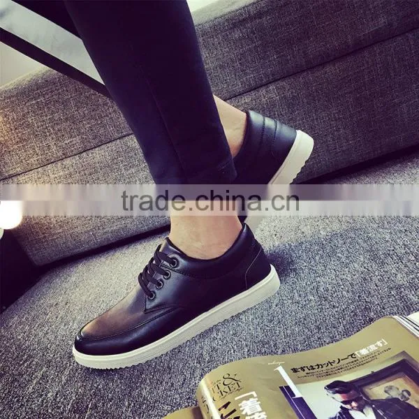 C22651B Men Plain Color Fashion Shoes PU Leather Casual Shoes photo-5