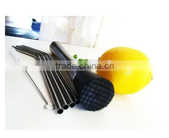 Cocktail Muddler - Stainless Steel - Grooved Nylon Head photo-5