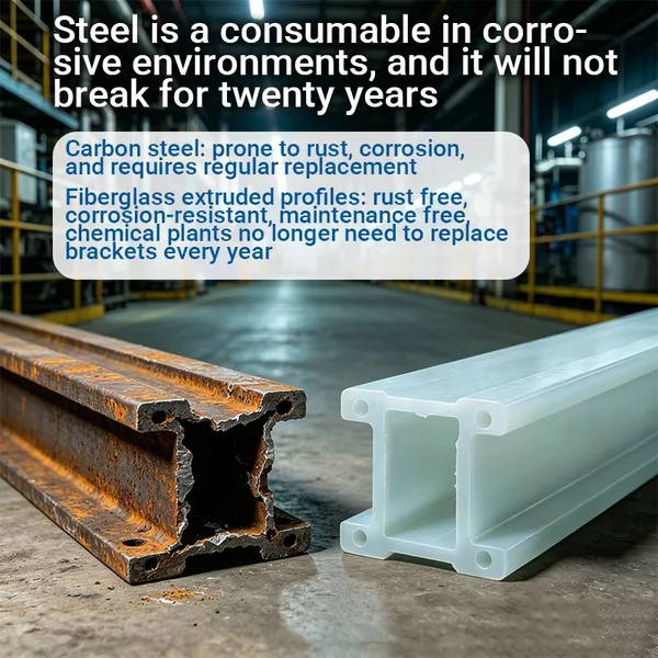 Lightweight Fiberglass Pultruded Profile Insulating FRP Support Profile for Electrical Engineering