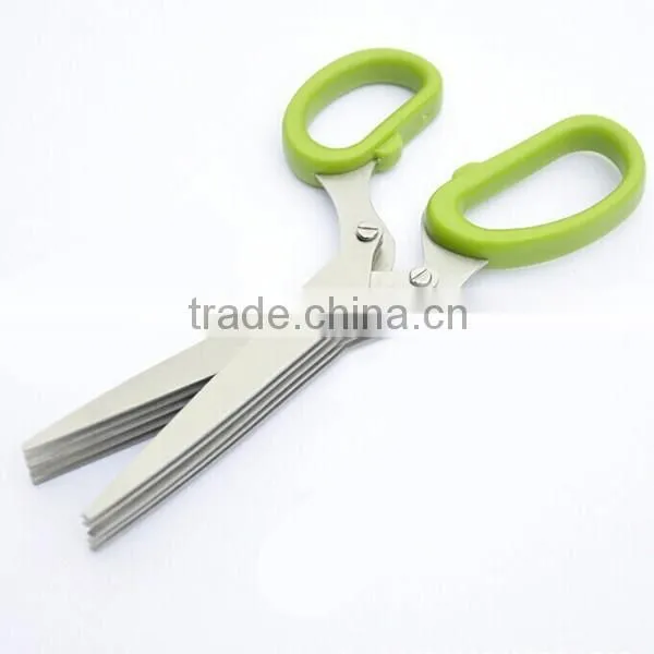 2015 New in Stock Kitchen Herb Scissors 5 Blade Stainless Steel and PP Plastic Handle photo-4