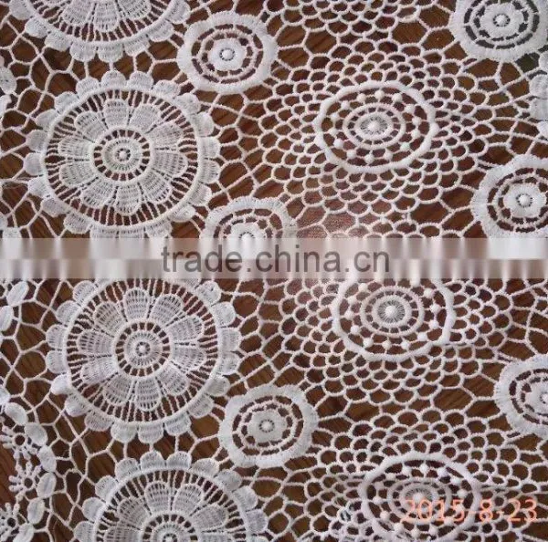 2016 Embroidery Polyester Full Lace/Milk Silk Water Soluble Full Lace Fabric For Garment Accessory photo-3