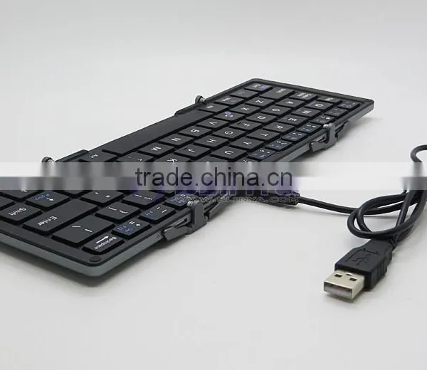 Universial Mini Portable Folding Auminum Wireless Foldable Bluetooth Keyboard for IOS Andriod Windows PC Tablets photo-5