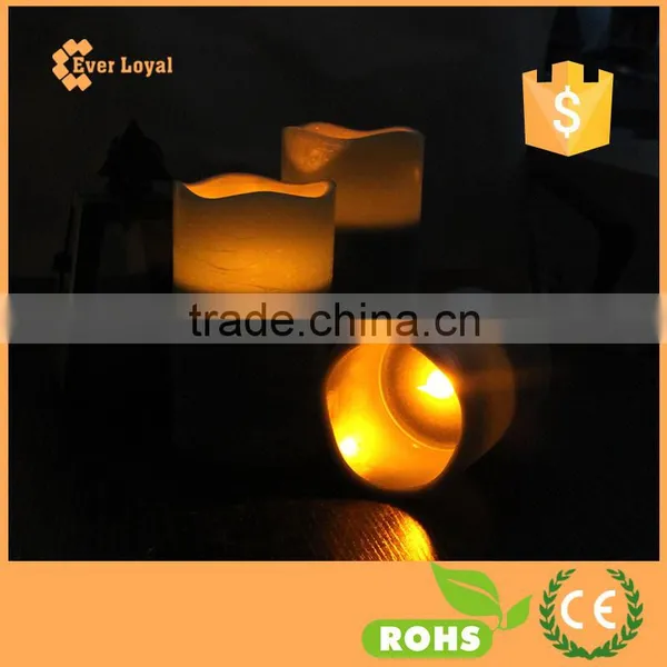 Flickering Flame LED Wax Candles Light Rustic Pillar Candle Set With Special Peacock Blue photo-6