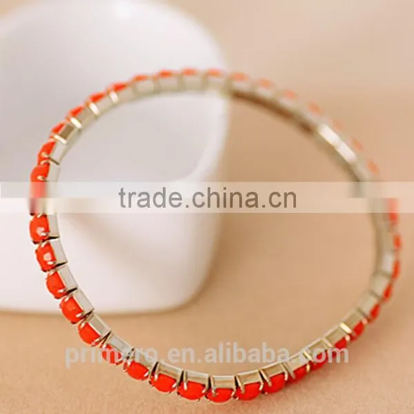 Sparkling Single-row Full Rhinestone Fluorescent Bracelet Bangle Fashion Jewelry photo-3