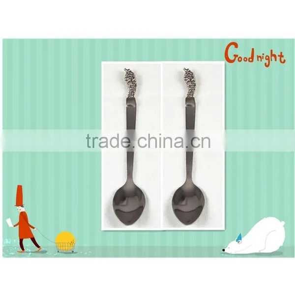 Stainless Steel Grape Teaspoon Coffee Spoon Set (2 Pieces)