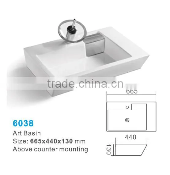 Ceramic Wall Hung Basin Sanitary Ware Art Basin photo-2