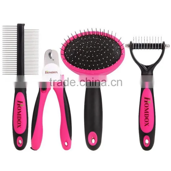 Homdox 4pcs/Dog Grooming Kit-Best Combing,Nail Trimming,and Brush Cleaning From Pet Toes.Home Supplies Tool Set for Pet AM003212 photo-2