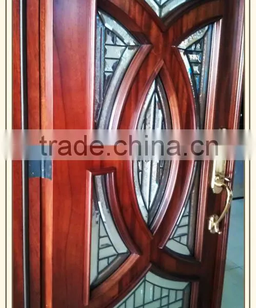 Solid Wood Entry Door With Glass, Double Doors Design photo-2