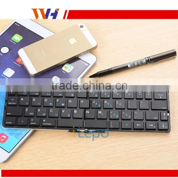 Ultra Thin Bluetooth Wireless Foldable Full Size Keypad Chocolate Mini Keyboard photo-4