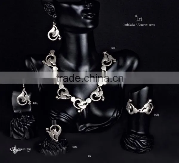 Ring Earring Bracelet Necklace Authentic Turkish Ottoman Ethnic Design Jewelry Set Made in Turkey photo-3