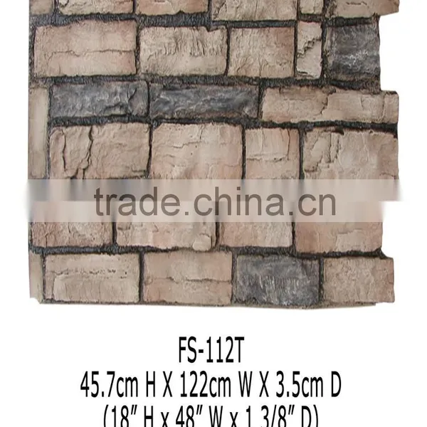 Polystyrene High Quality Beautiful Decorative PU Wall Plaque Assembly Polyurethane Stone Panel