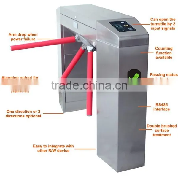 HOT!! SS304 three arm drop turnstiles for card swipe door entry systems