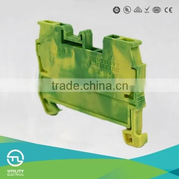 Dinrail Terminal Block Spring Type JUT3-1.5PE Ground Terminal Connector Screwless Earth Type photo-2