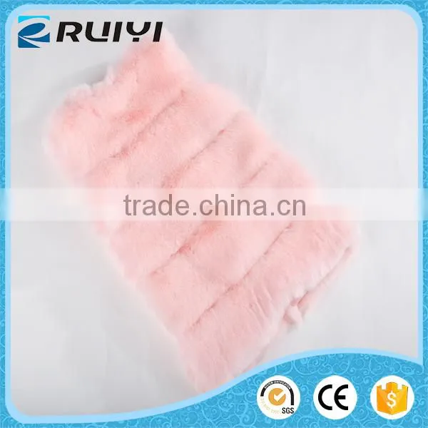 Women Pink Pattern Faux Fur Vest Fake Fur Vest photo-3