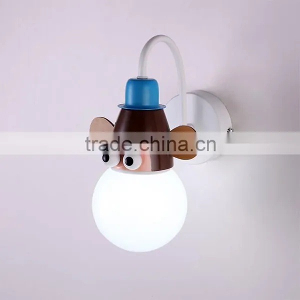 Hot Selling Acrylic Lampshade Wall Lamps Iron Frame Animals Design Children Wall Lights for Bedroom photo-3