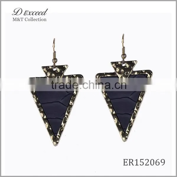 Wholesale Jewelry Fashion Designs Ladies/Women's Punk Style Snake Pattern Leather Triangle Earrings Dangle Earrings photo-2
