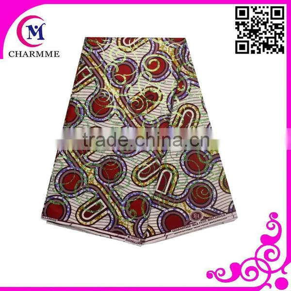 Sequin Ankara Fabric Super Wax Hollandais Super Dutch Hollandaise Wax Fabric With Sequins