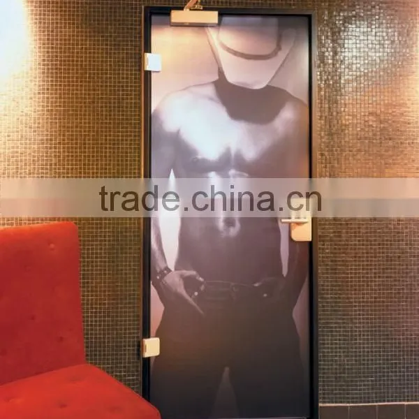 Decorative Art Glass Painted Interior Glass Partition Wall photo-2