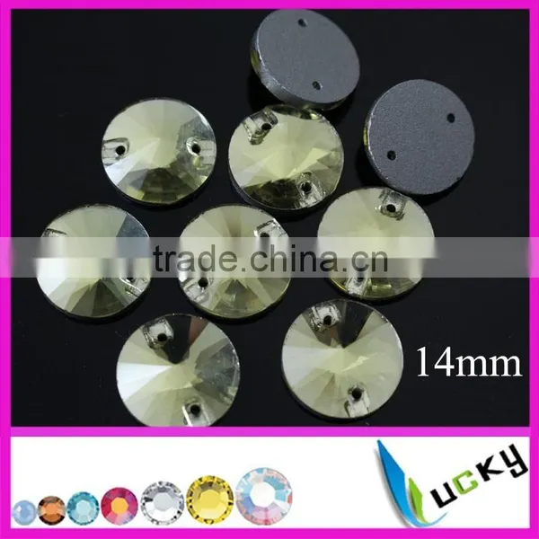 China Highest Quality Cobalt Color Sew on Strass Rhinestones Rivoli Shape Flatback Jewellry Beads With Holes photo-3
