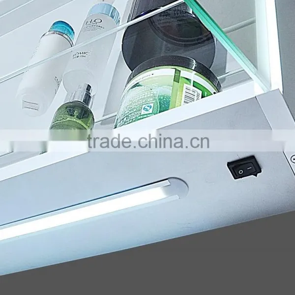 Engineering Project LED Bathroom Mirror With Backlights and Glass Storege Cabinet photo-5