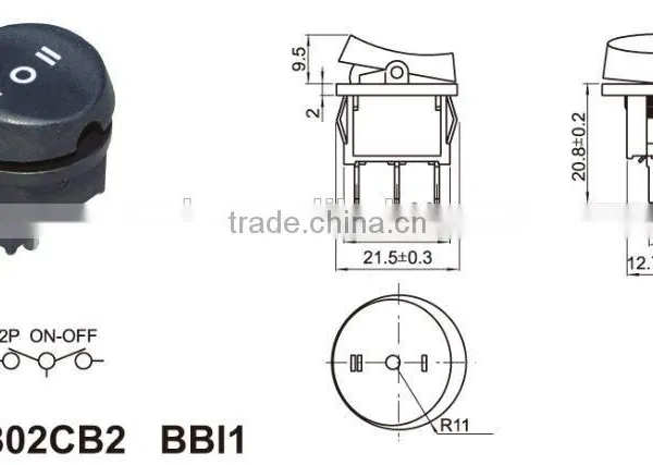 Chzjcz/3 Position Switch On-off-on Oval Boat Switch Rocker Switch With photo-4
