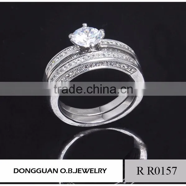 Fashion Ring Finger Rings Jewelry Ring Set Double Wedding Ring photo-5