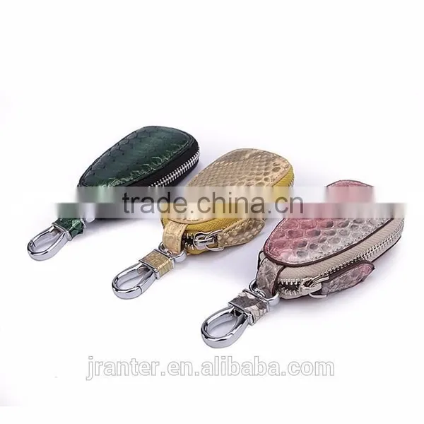 New Fashion Customized Python Snakeskin Car Key Case,zipper Key Pouch,genuine Leather Car Key Holder photo-6