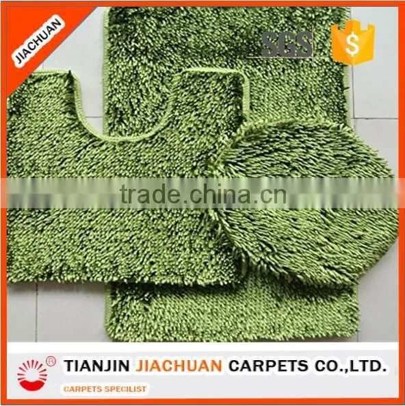 Long Pile Polyester Washable Shiny Chenille 3 Piece Bathroom Mat Sets photo-6