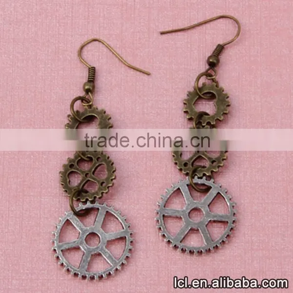 Cheap Fashion Imitation Jewelry New Popular Steampunk DIY 3pcs Gear Earrings Made in China Yiwu photo-6