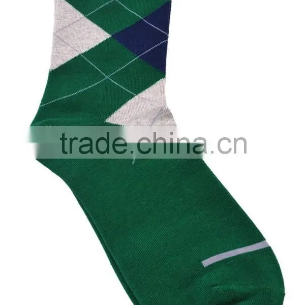 Latest Design Fashion Men Multicolor Geometric Soft Cotton Casual Dress Socks photo-5