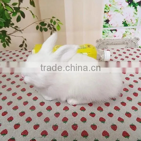 Garden Decors Stuffed Toy Easter Bunny Minature Fur Animal Figurines photo-3
