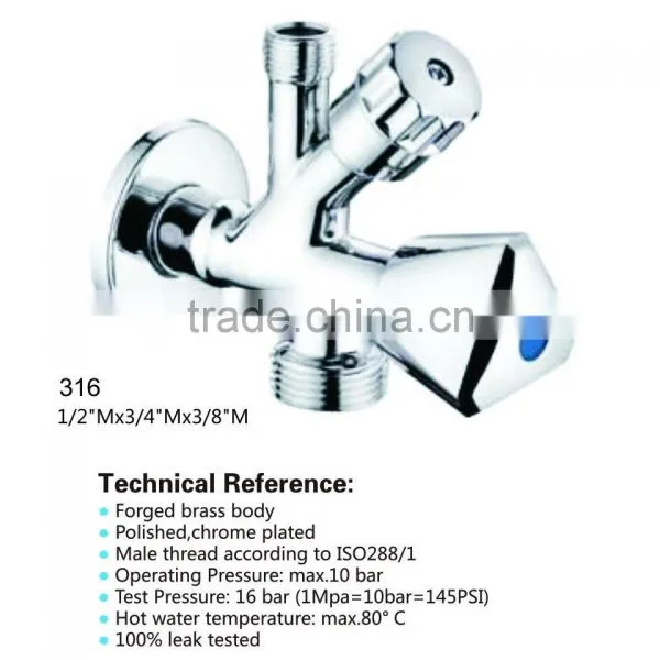 Hydraulic Fittings Water Angle Valve With Chrome Plated Made in China photo-2