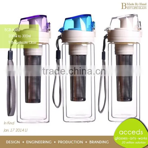 Low MOQ! BPA Free Sports Hot Glass Fruit Infuser Water Bottle photo-2