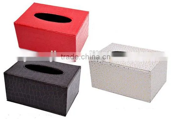 Wholesale Stock Small Order Rectangle PU Tissues Storage Box Napkin Holder photo-3