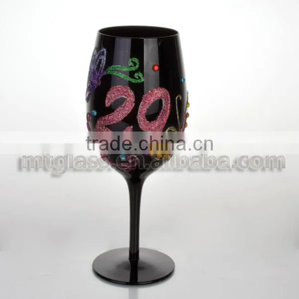 Glass Drinkware Type and Stocked Feature Birthday WINE GLASS photo-5