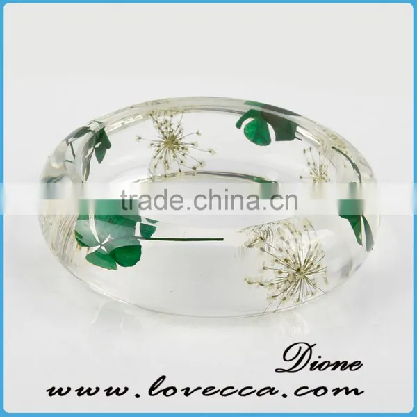 Handmade Botanical Resin Bangle Bracelet With Real Dried Flower, Preserved Resin Flower Bangle photo-6
